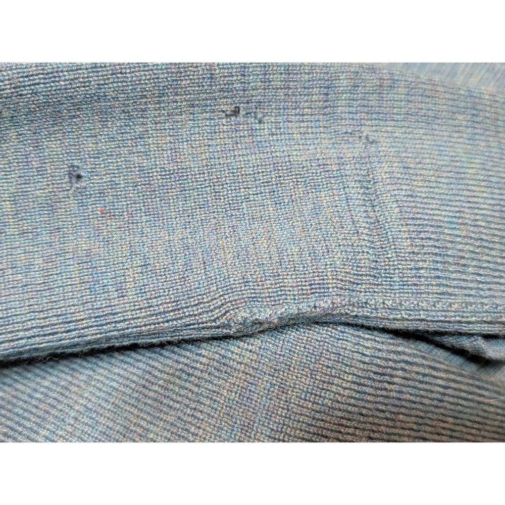 Tory Burch Cardigan Sweater Womens Small Ribbed Knit Teal Gold Buttons READ - Picture 4 of 5